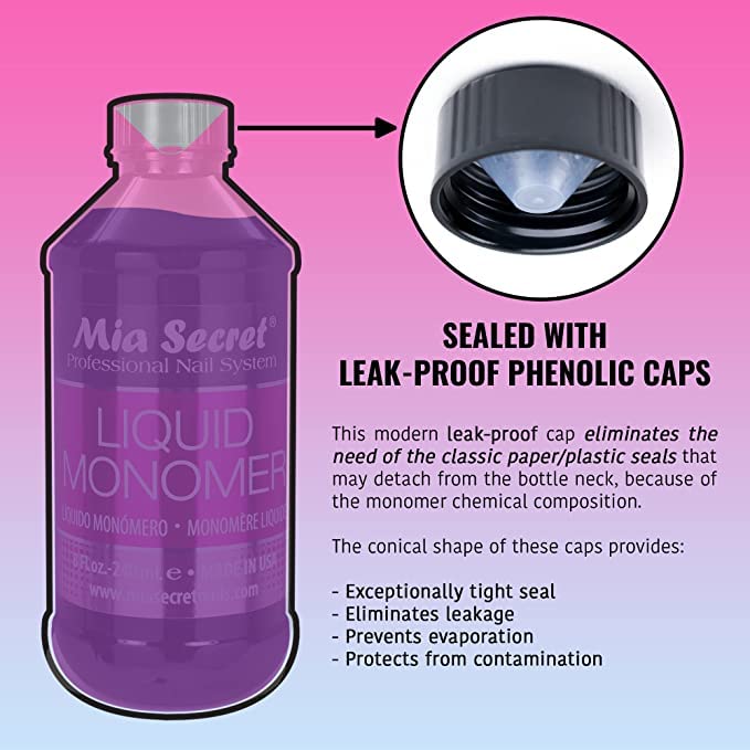 Mia Secret Liquid Monomer 8 oz with acrylic nails setup