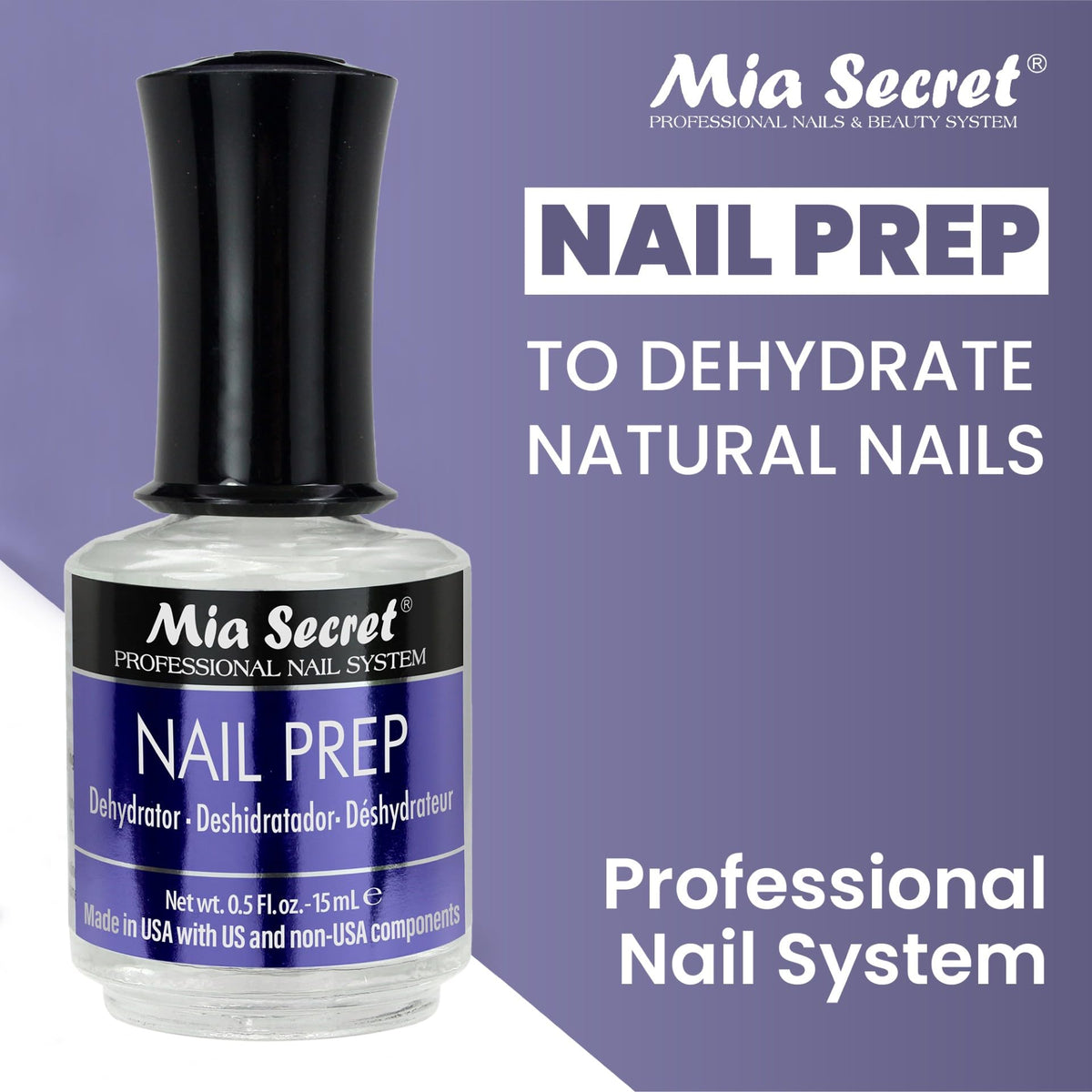 Mia Secret Nail Prep and XTRABOND Primer bottles side view
