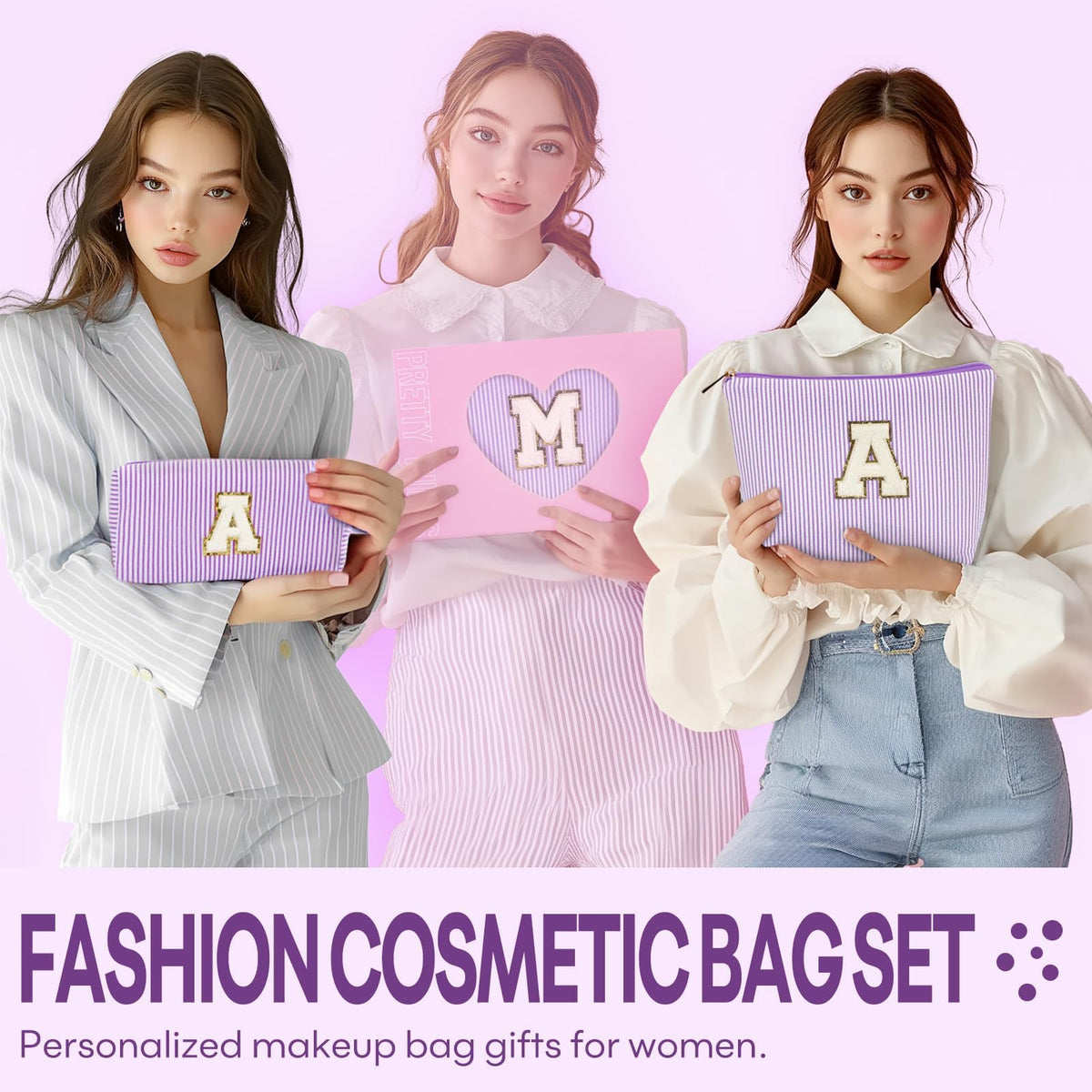 mibasies compact makeup bag showing vibrant colour options