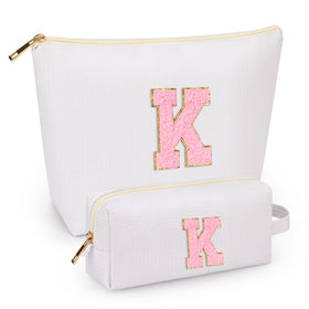 mibasies cosmetic bag front view in pink