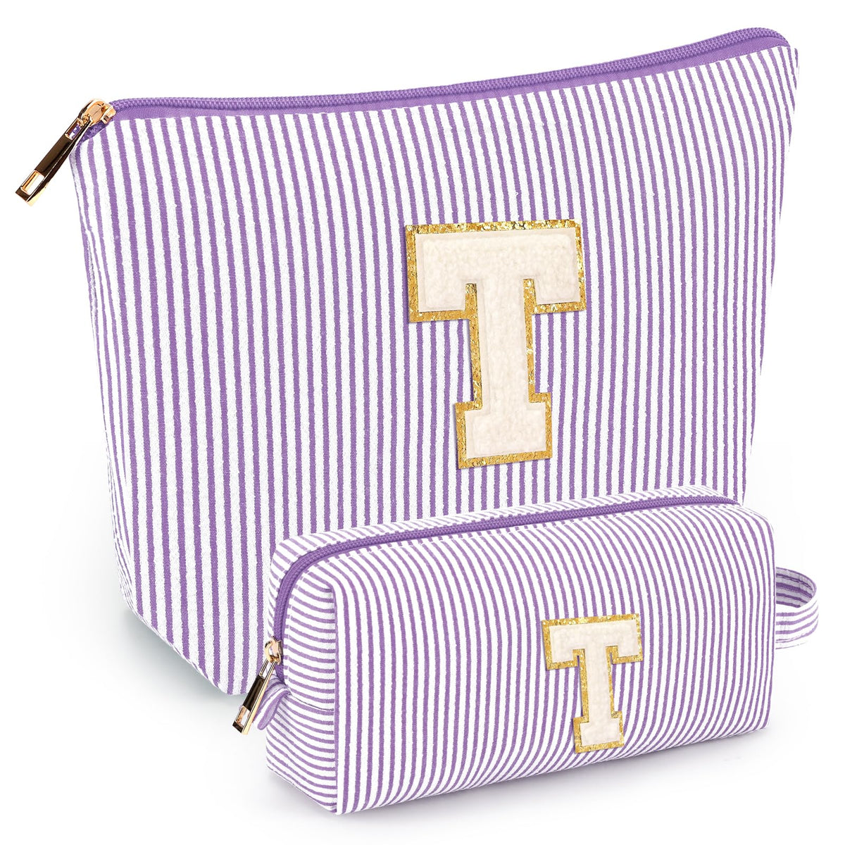 mibasies purple initial makeup bag front view