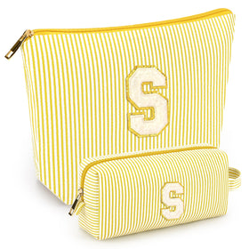 mibasies yellow cosmetic bag front view with zipper