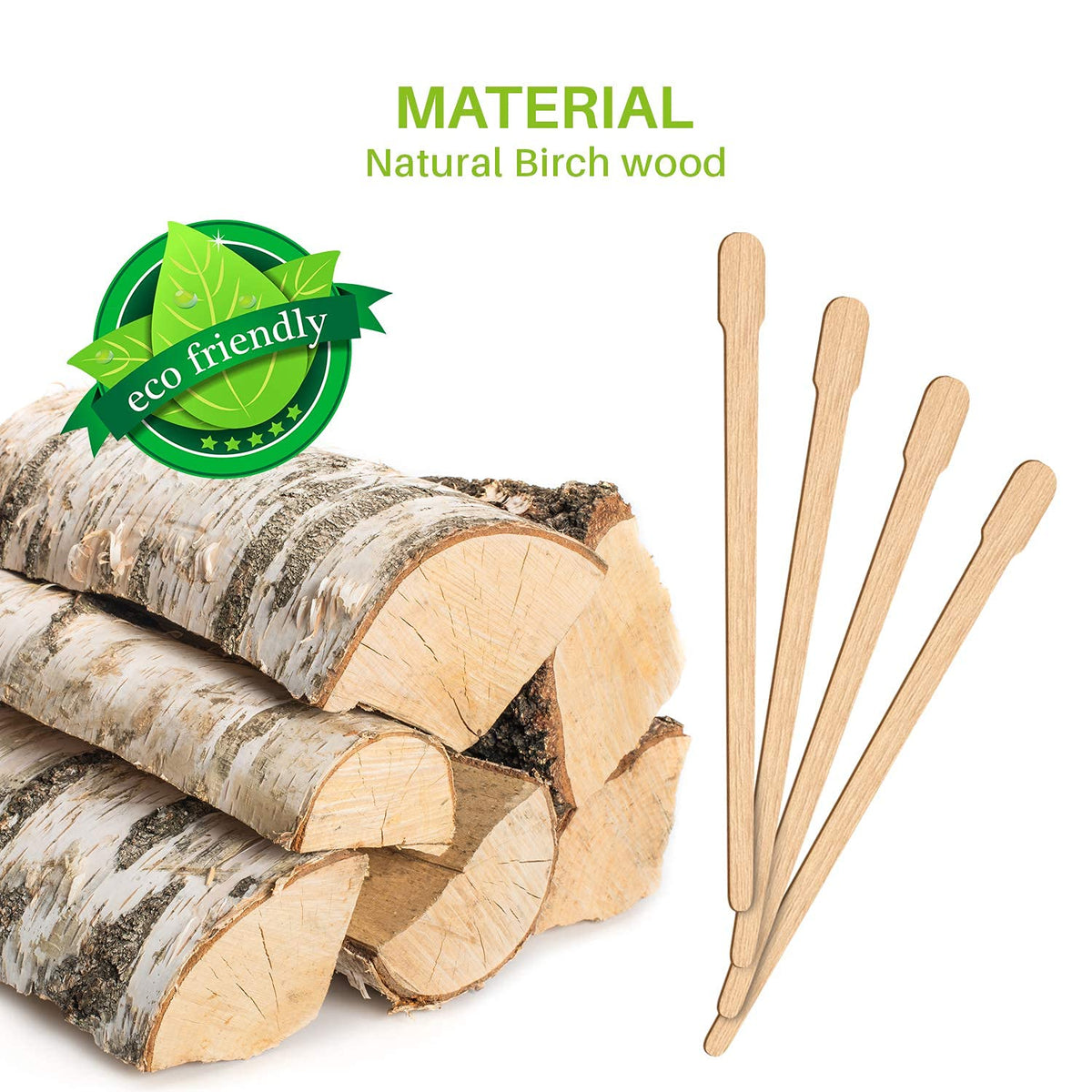 Mibly wooden wax sticks wide end for larger areas