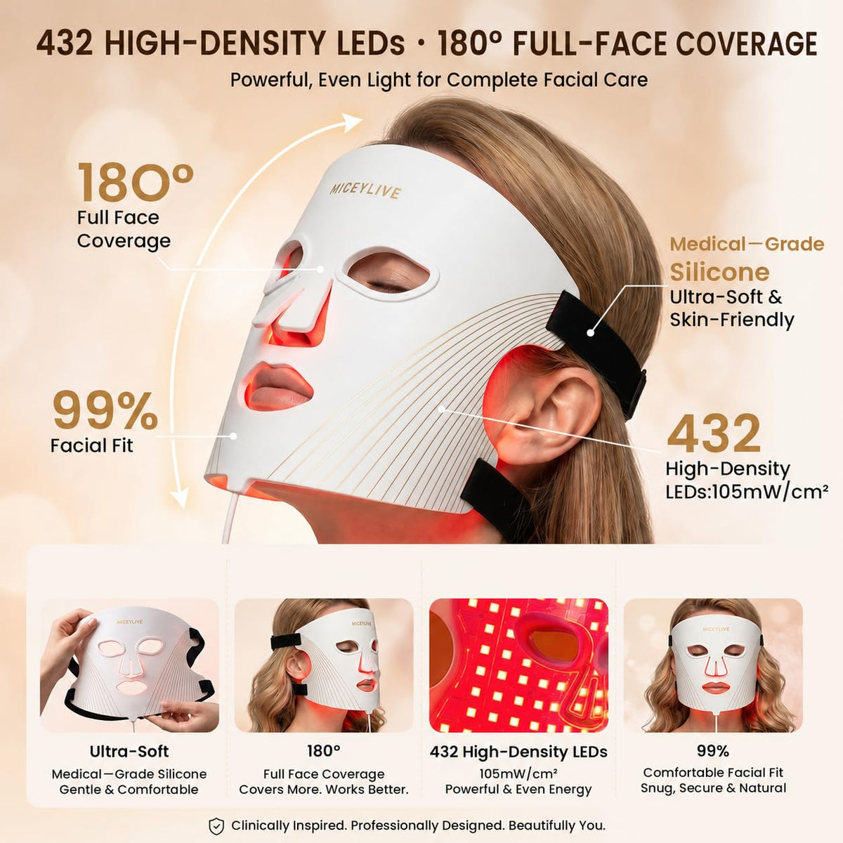 MICEYLIVE Red and Blue Light Therapy Mask instruction manual