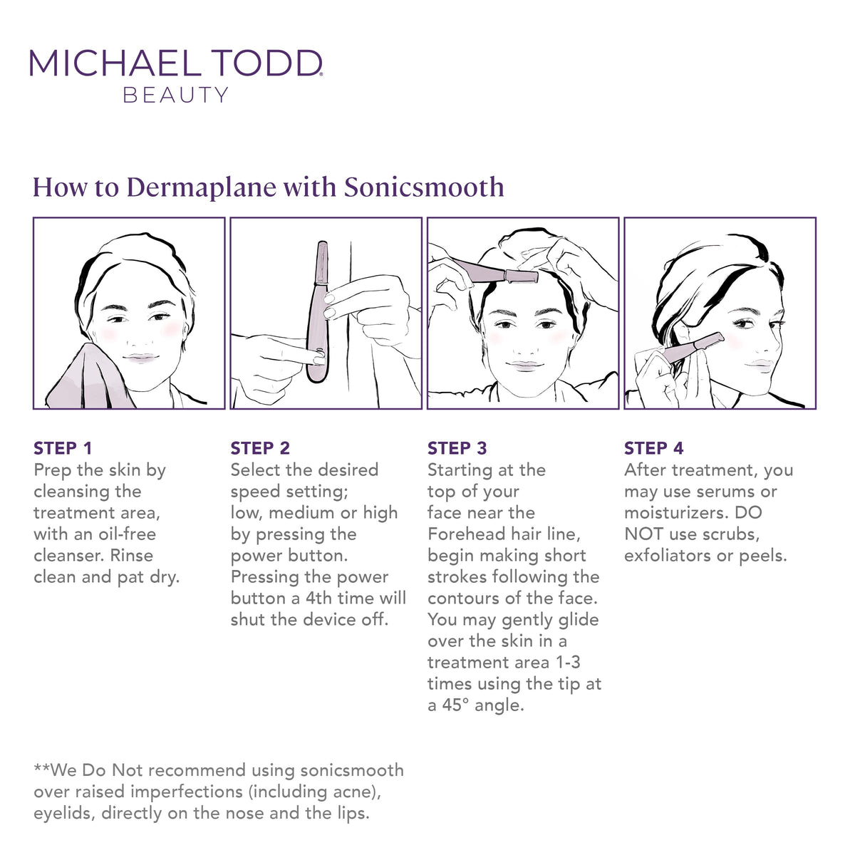 MICHAEL TODD Sonicsmooth Dermaplane Razor in travel bag