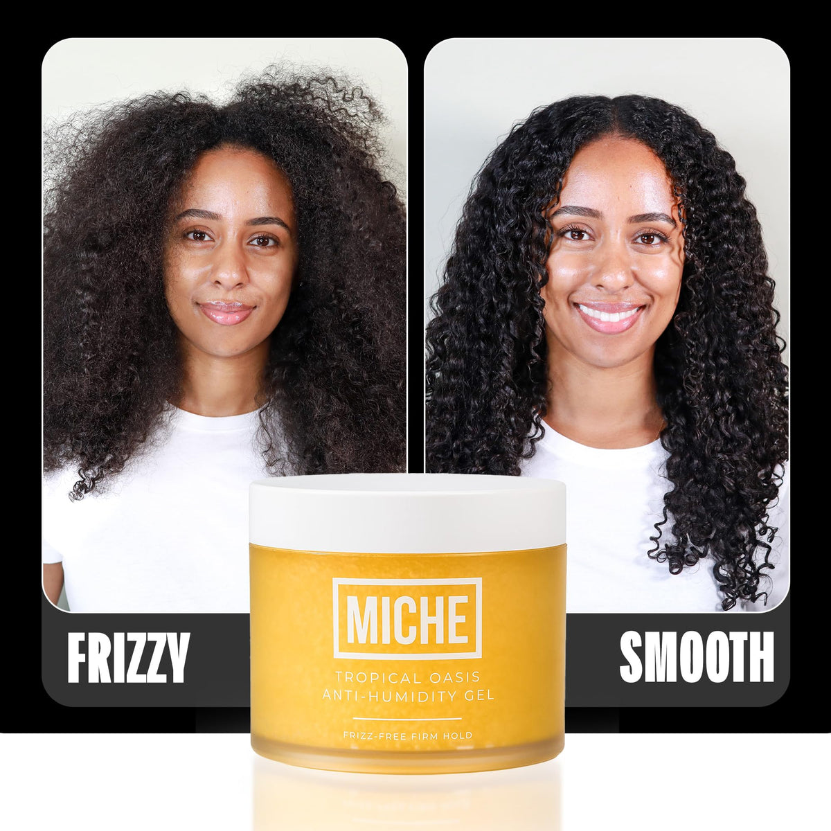 Miche Beauty Anti-Humidity Hair Gel 8.8 oz application on curls