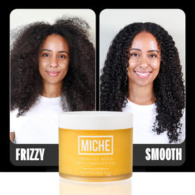 Miche Beauty Anti-Humidity Hair Gel 8.8 oz application on curls
