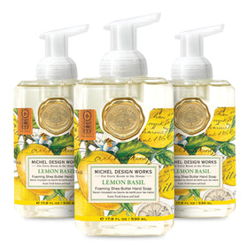 Michel Design Works Lemon Basil Foaming Hand Soap 3-Pack front view