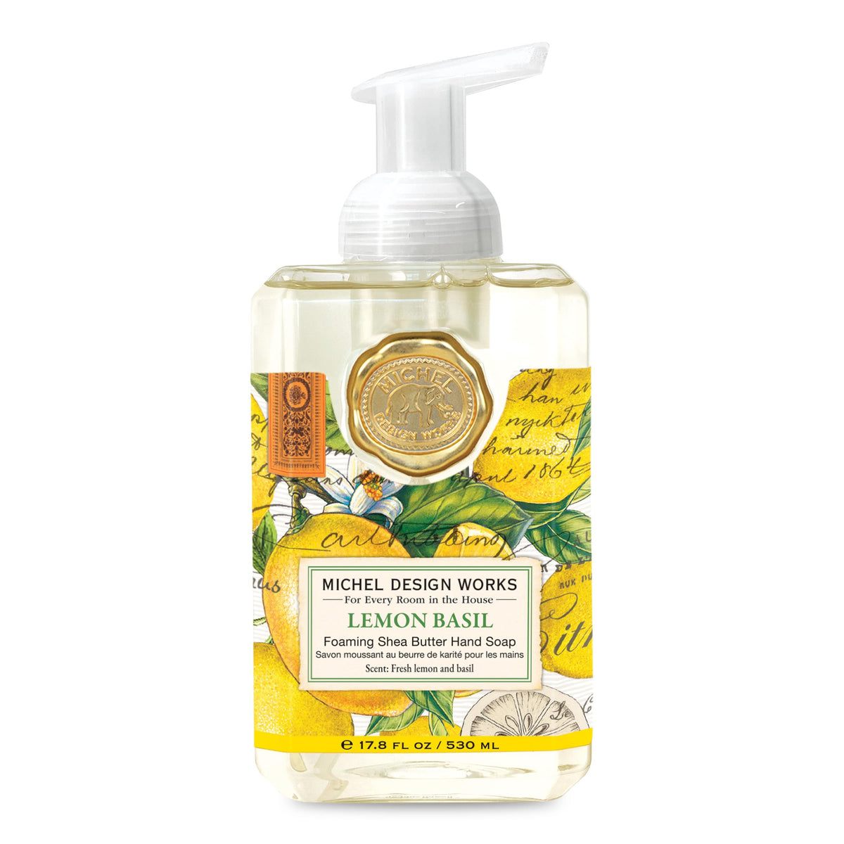 Michel Design Works Lemon Basil Foaming Hand Soap front view