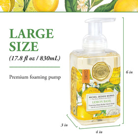 Michel Design Works Lemon Basil Foaming Hand Soap in elegant square container