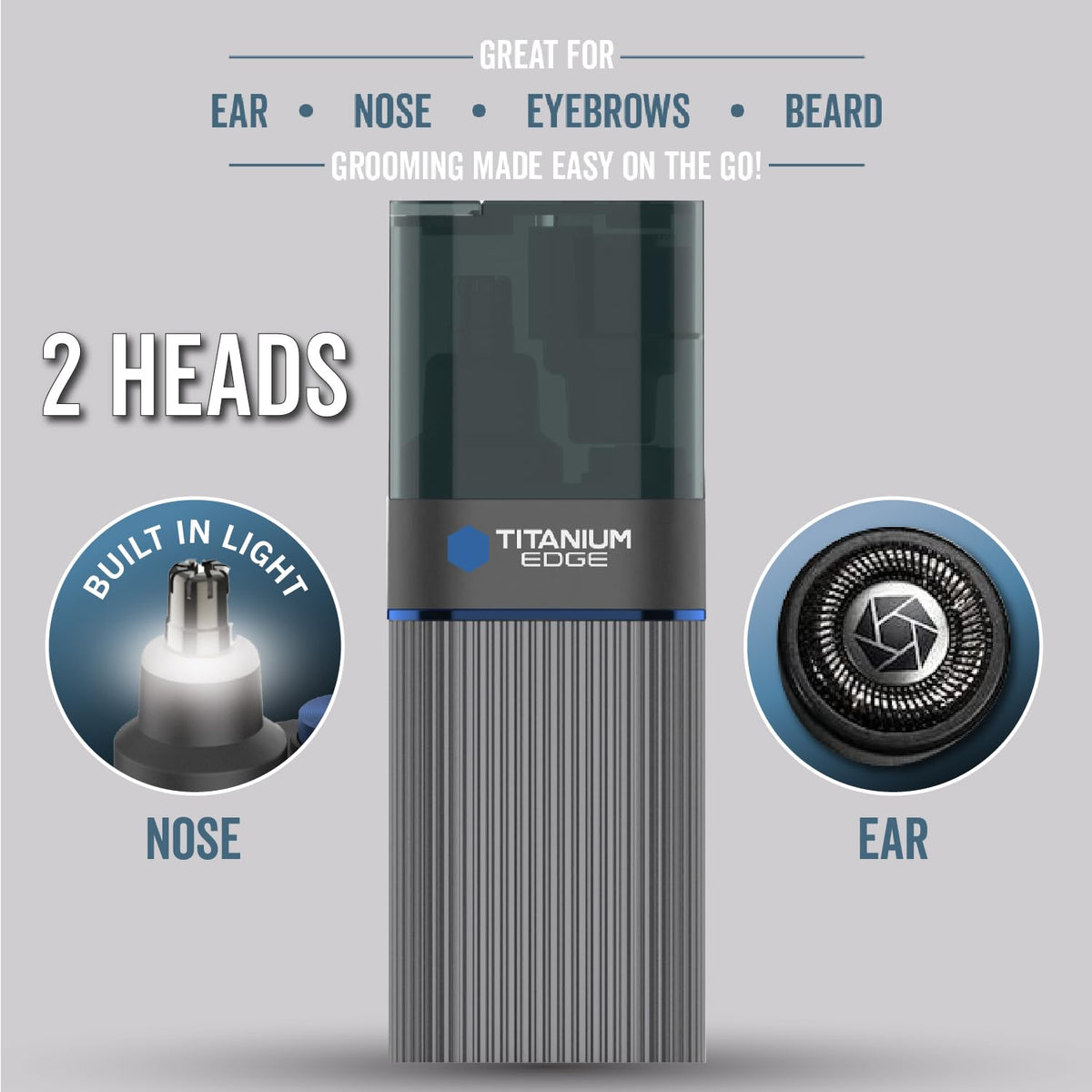 Microtouch Ear & Nose Trimmer compact design in storage bag