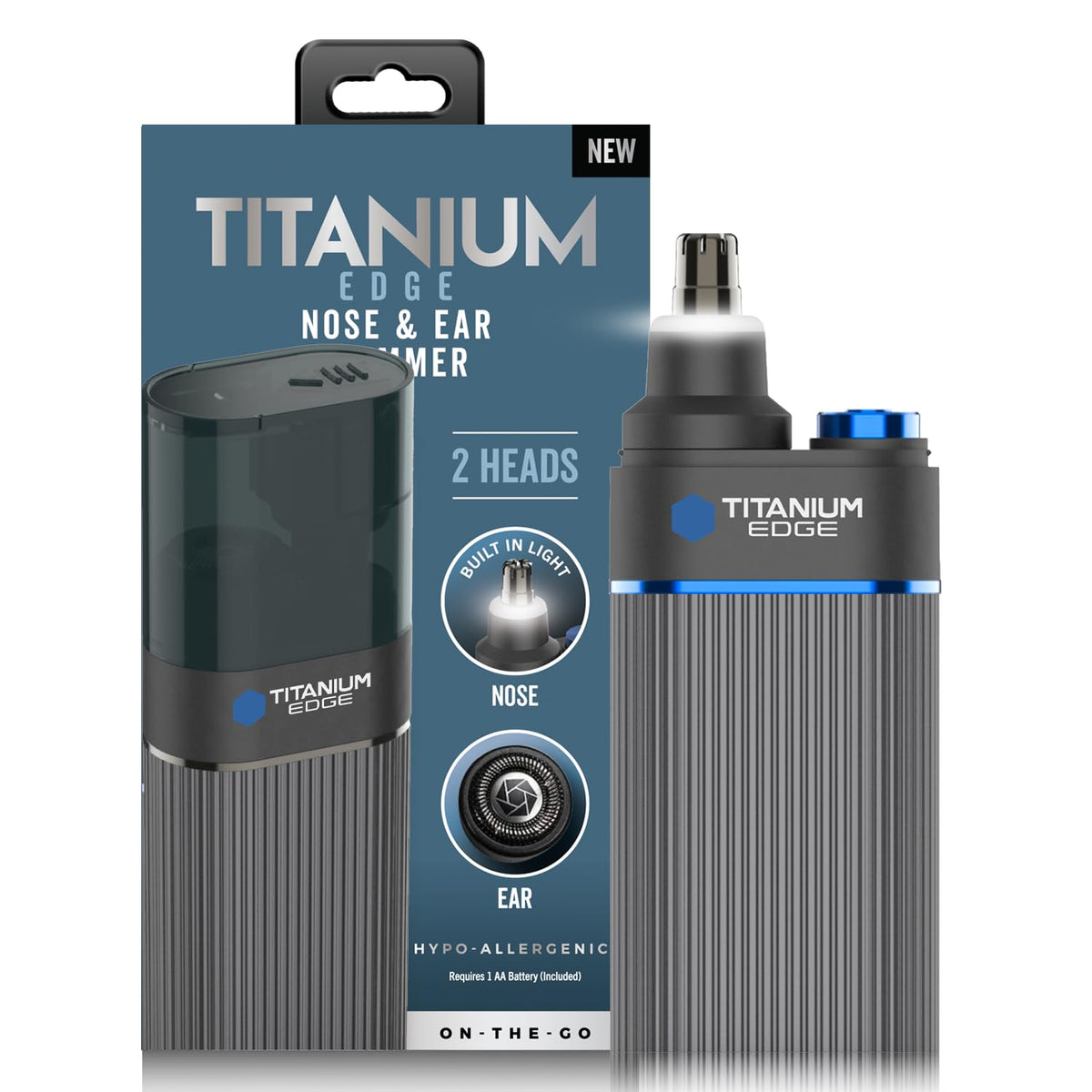 Microtouch Ear & Nose Trimmer front view with titanium blades