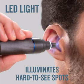 Microtouch Ear & Nose Trimmer package contents including attachments