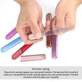 MiDenso Glass Nail File alongside other nail care tools