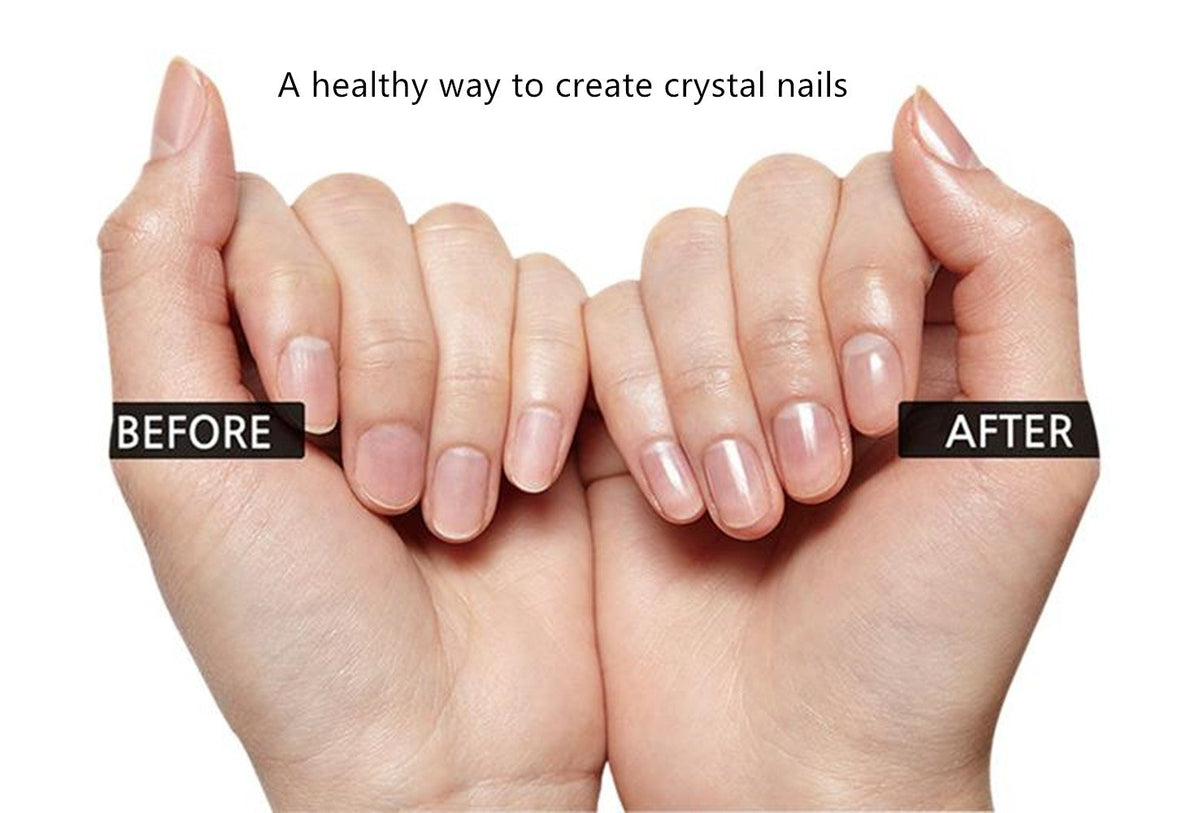 MiDenso Glass Nail File in use on natural nails