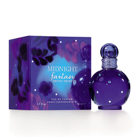 Midnight Fantasy perfume bottle with blue design