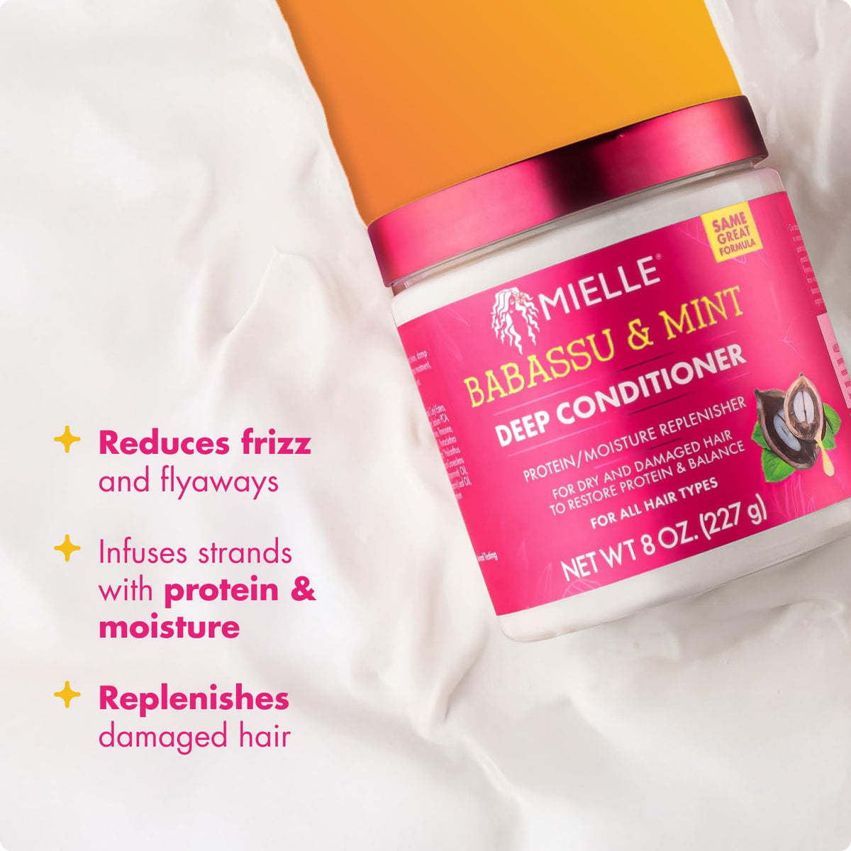 Mielle Organics Babassu & Mint Deep Conditioner texture close-up
