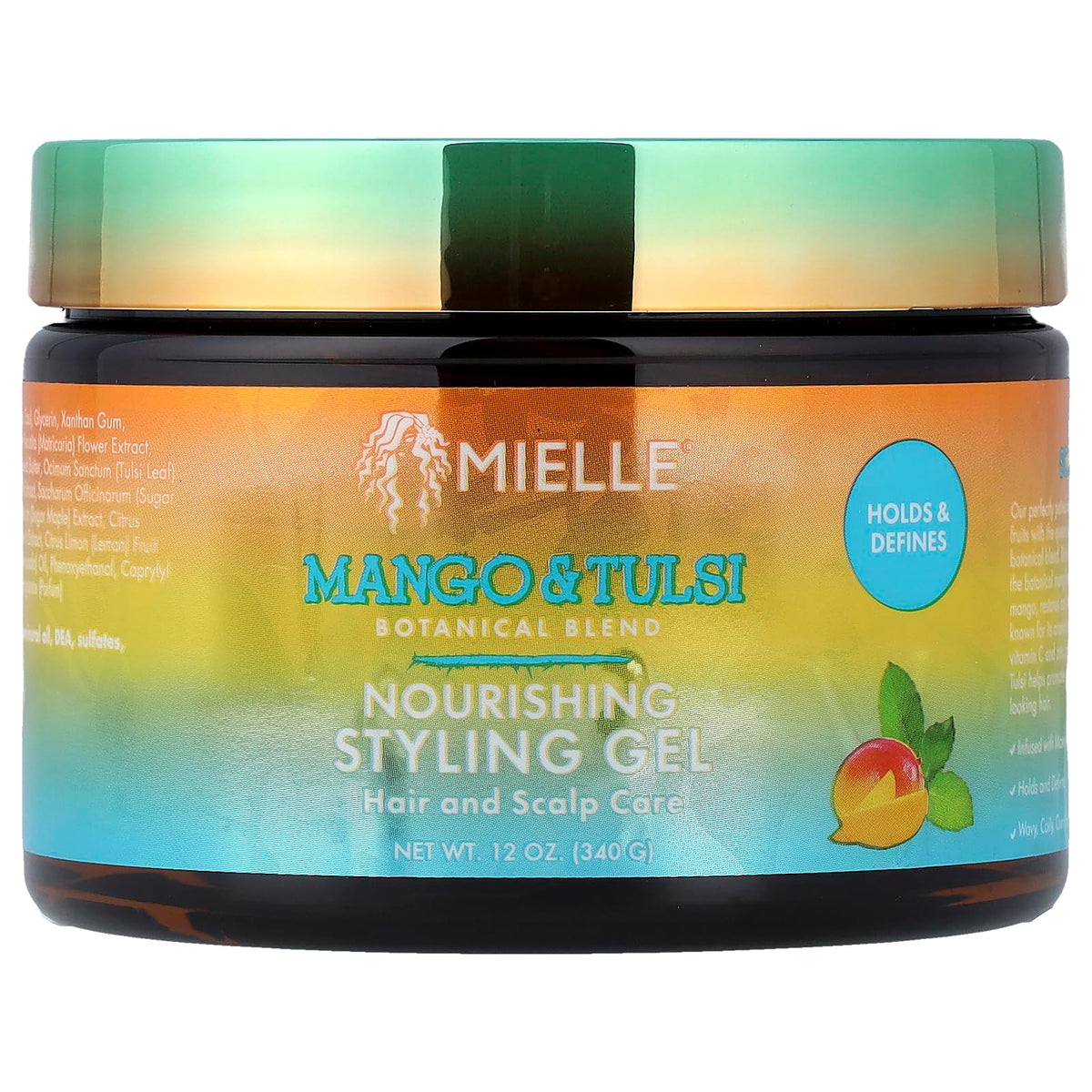 Mielle Organics Nourishing Styling Gel Mango & Tulsi 12 Oz front view