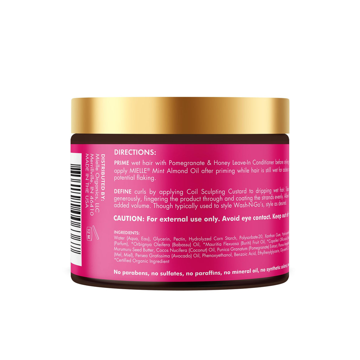 Mielle Organics Pomegranate & Honey Curl Cream 12 oz with curls styled