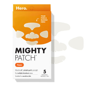 Mighty Patch Face XL Hydrocolloid Mask front view with packaging