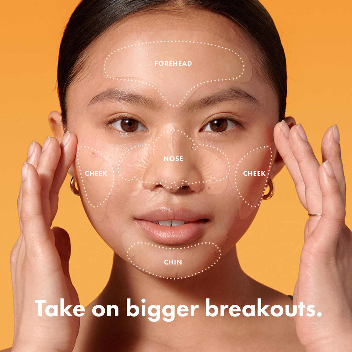 Mighty Patch Face XL Hydrocolloid Mask showing five patches