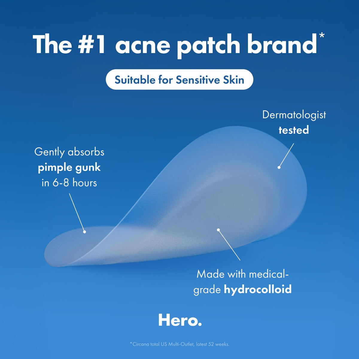 Mighty Patch Invisible+ patch applied on a blemish