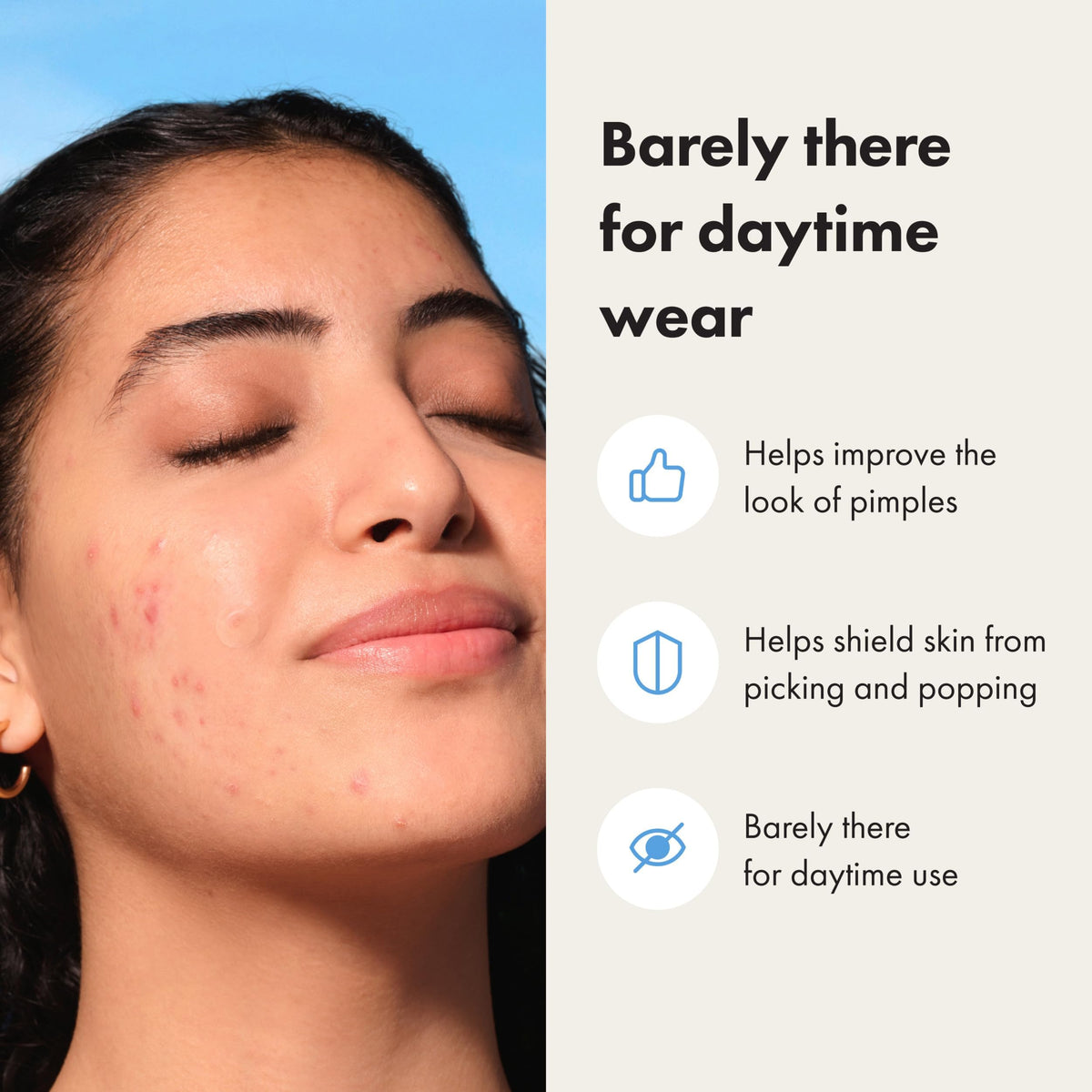 Mighty Patch Mini Invisible+ Acne Pimple Patch showing tapered edges