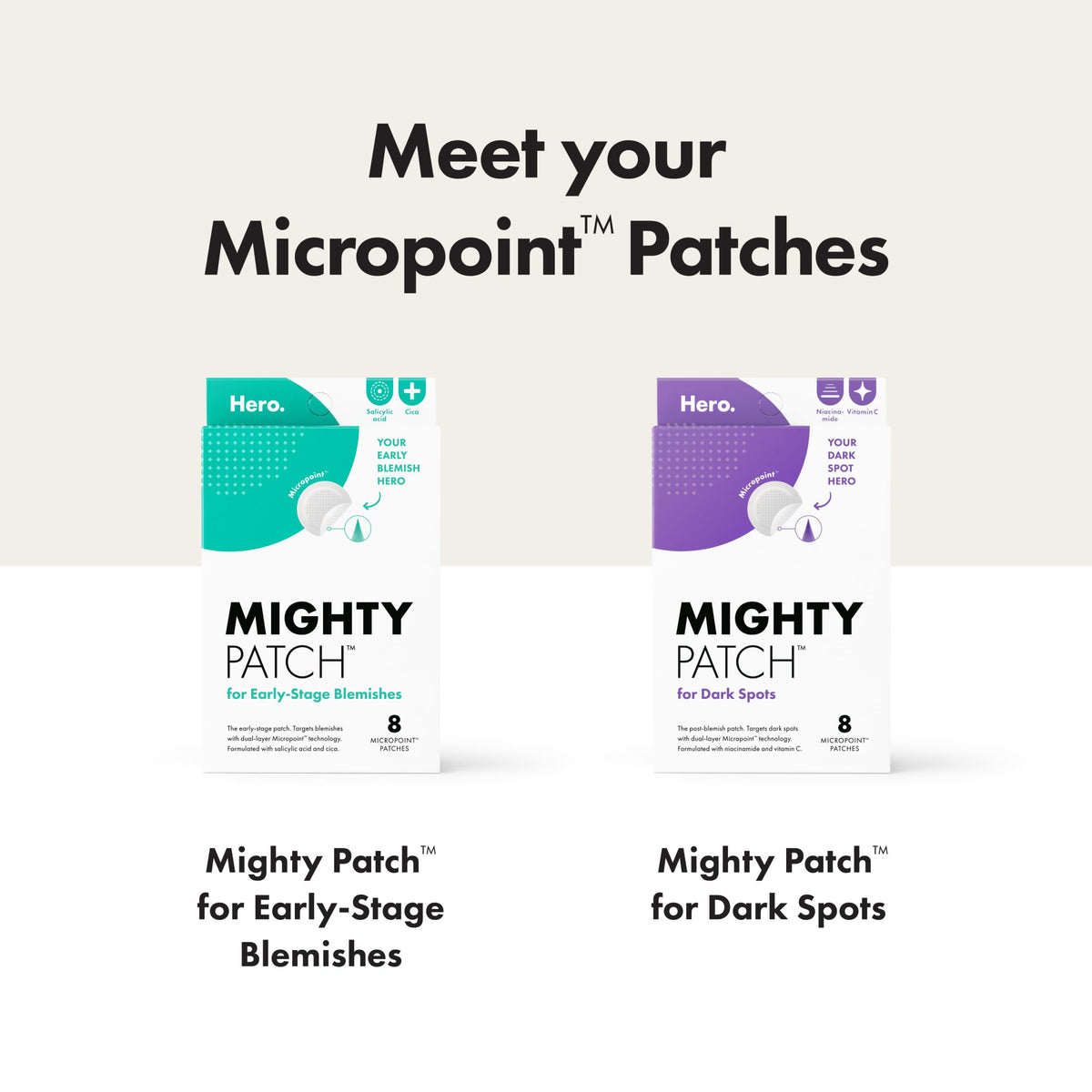 Mighty Patch Post-Blemish Patches displayed with ingredients list