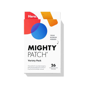Mighty Patch Variety Pack 26 Ct front view with patches displayed
