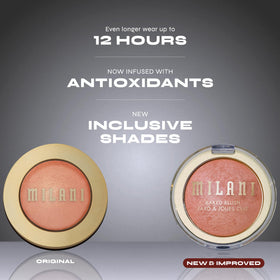 Milani Baked Blush Rose D'oro on makeup vanity