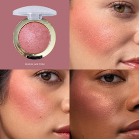 Milani Baked Blush Sparkling Rosé swatch on skin