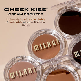 Milani Cheek Kiss Cream Bronzer packaging with dimensions