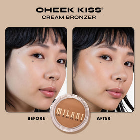 Milani Cheek Kiss Cream Bronzer showing texture on skin
