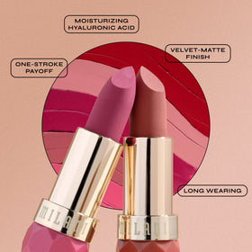 Milani Color Fetish Matte Lipstick Fleur applied on model's lips
