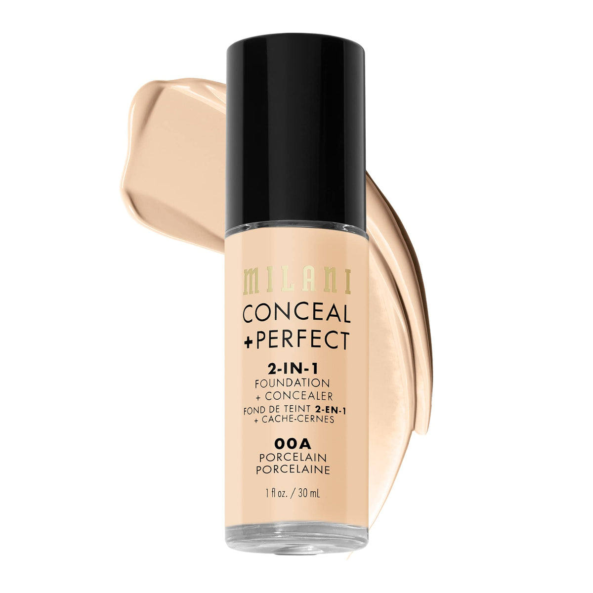 Milani Conceal + Perfect 2-in-1 Foundation + Concealer 00A-Porcelain front view