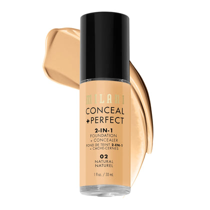 Milani Conceal + Perfect 2-in-1 Foundation + Concealer 02-Natural front view