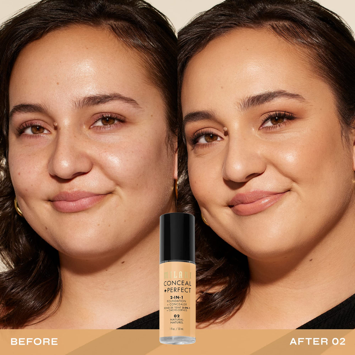 Milani Conceal + Perfect 2-in-1 Foundation + Concealer 02-Natural packaging