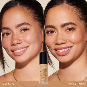 Milani Conceal + Perfect 2-in-1 Foundation + Concealer 05A-Natural Beige bottle side view