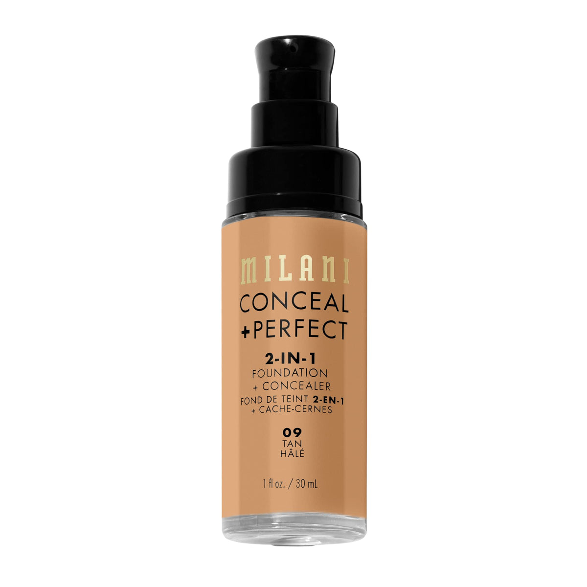 Milani Conceal + Perfect 2-in-1 Foundation + Concealer 09 Tan side view