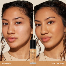 Milani Conceal + Perfect 2-in-1 Foundation + Concealer Deep Beige bottle side view