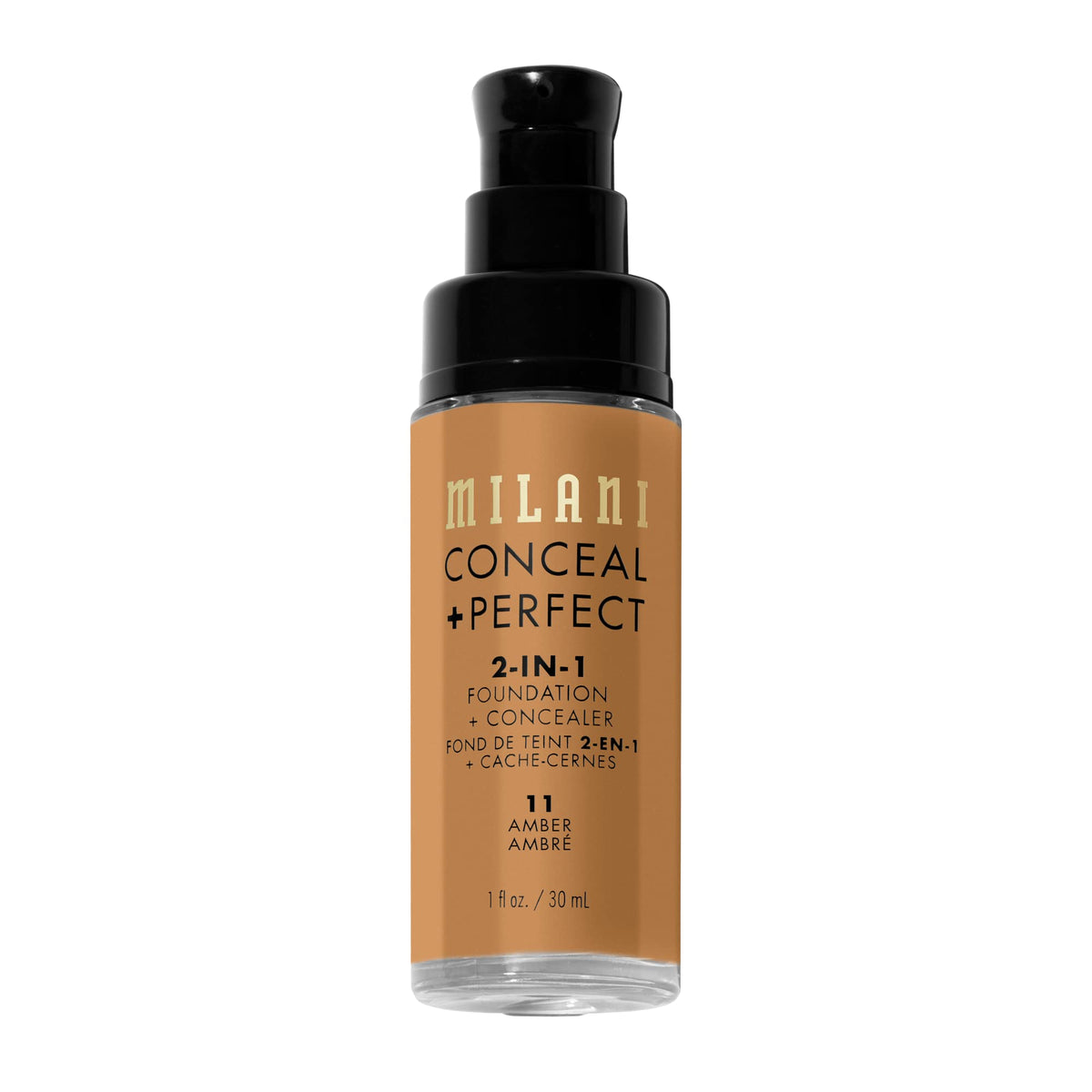 Milani Conceal + Perfect 2-in-1 Foundation + Concealer in 11 Amber on skin swatch