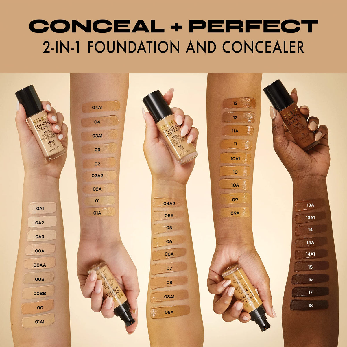 Milani Conceal + Perfect 2-in-1 Foundation + Concealer packaging