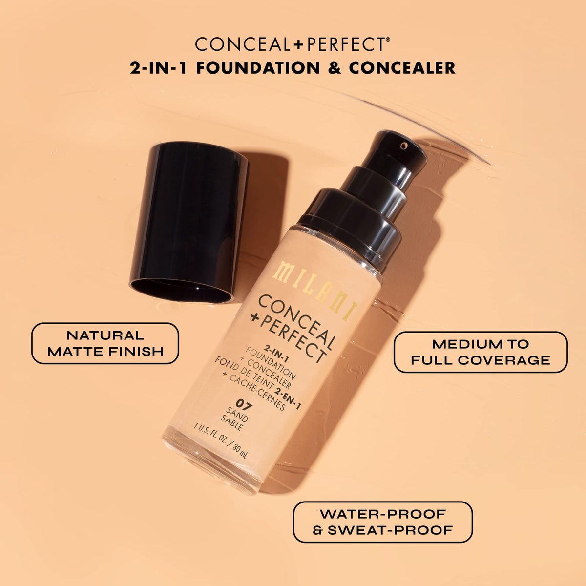 Milani Conceal + Perfect 2-in-1 Foundation packaging
