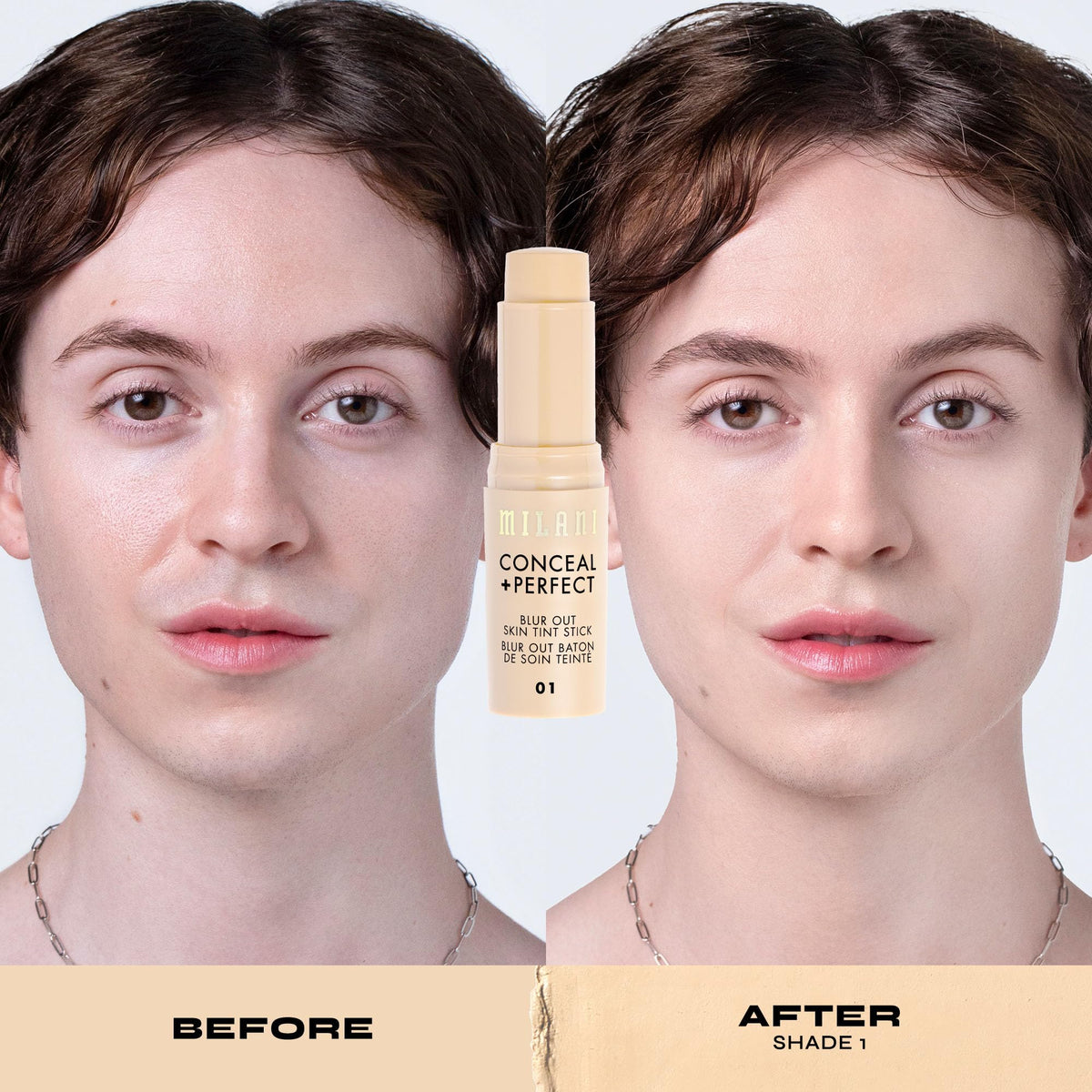 Milani Conceal + Perfect Blur Out Skin Tint 01-Very Fair Neutral in makeup setup