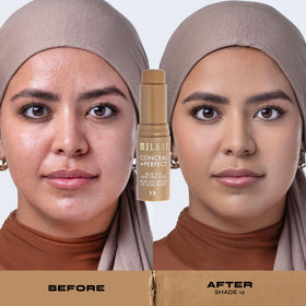 Milani Conceal + Perfect Blur Out Skin Tint Foundation 12-Medium Olive with applicator