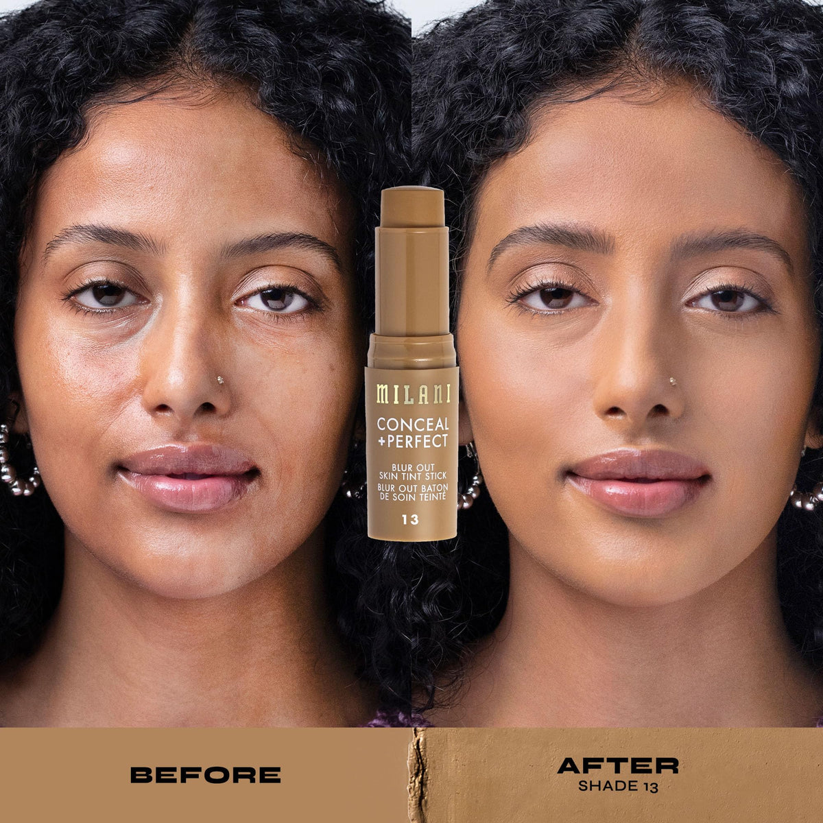 Milani Conceal + Perfect Blur Out Skin Tint Foundation 13-Tan Yellow with applicator