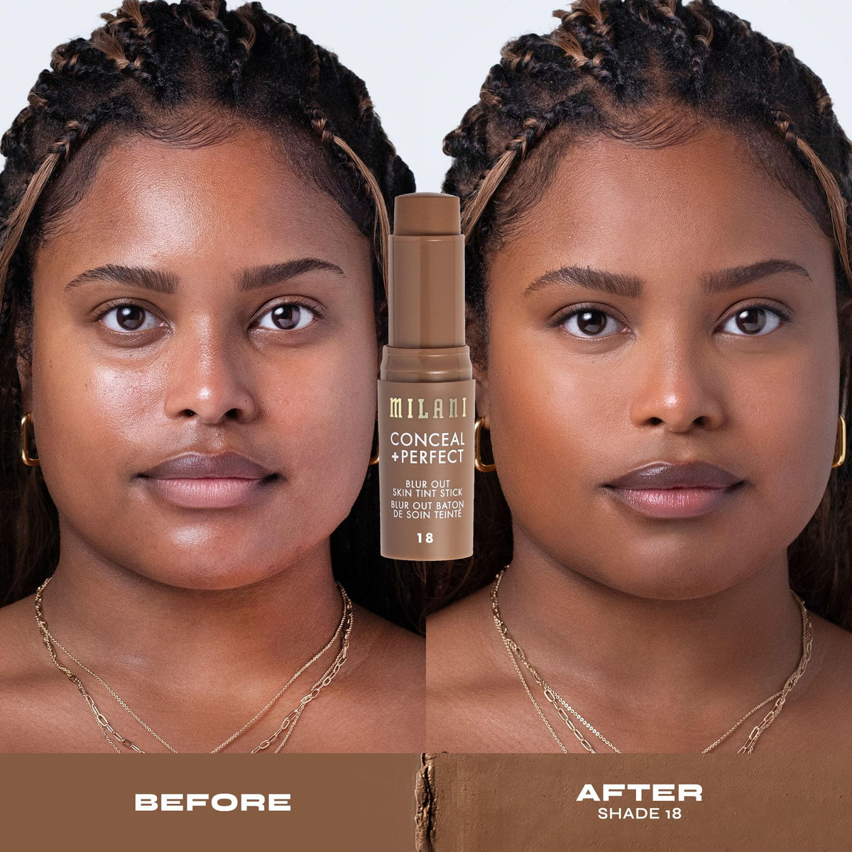 Milani Conceal + Perfect Blur Out Skin Tint Foundation 18-Deep Red swatch