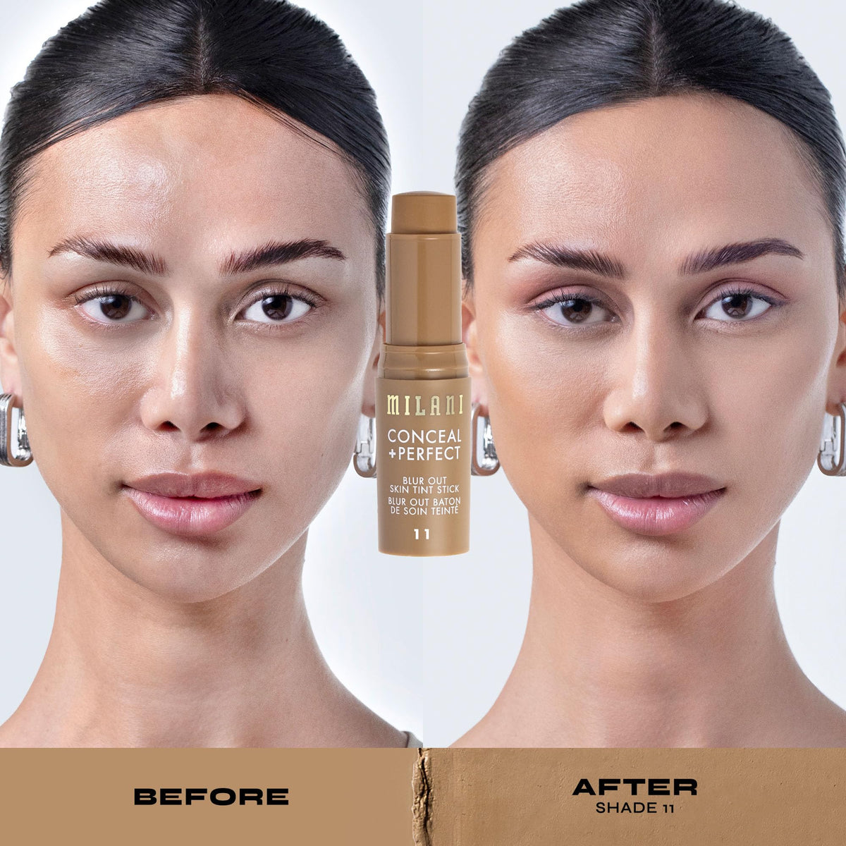 Milani Conceal + Perfect Blur Out Skin Tint Foundation in natural light