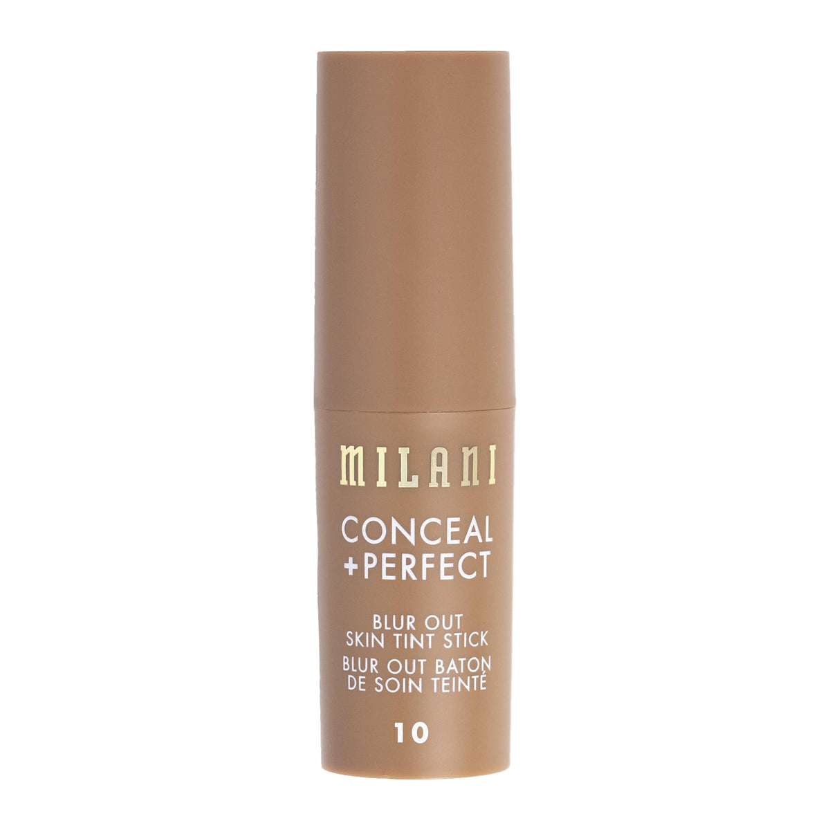 Milani Conceal + Perfect Blur Out Skin Tint Foundation on a makeup vanity