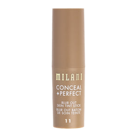 Milani Conceal + Perfect Blur Out Skin Tint Foundation with makeup brush
